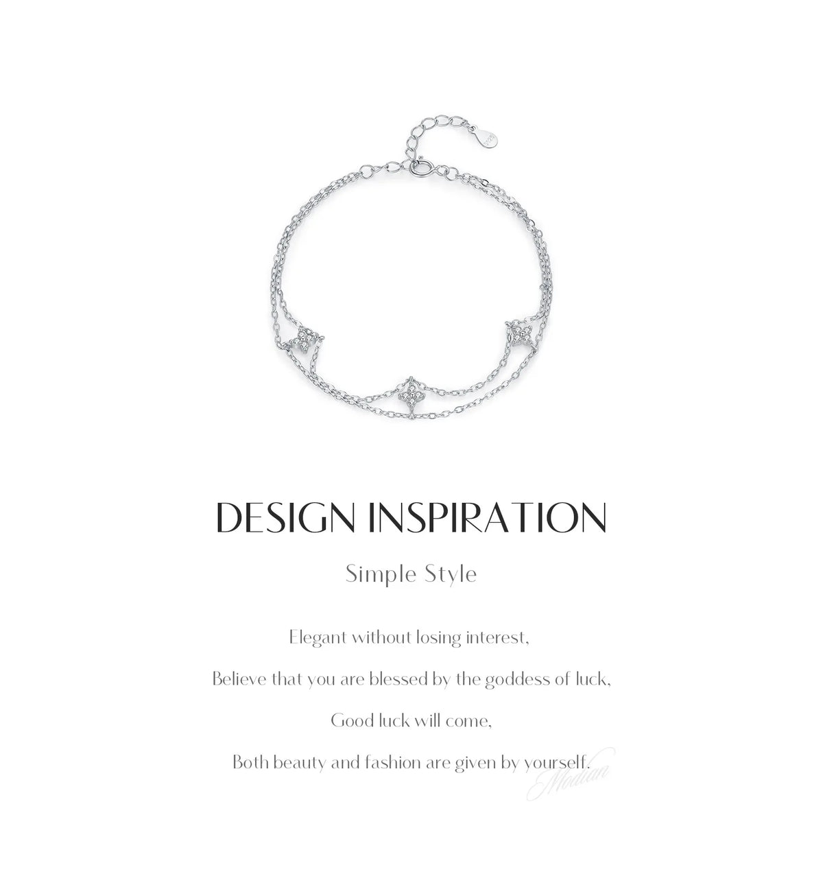 Kinselle Double-Layer Star Zircon Bracelet — 925 Sterling Silver