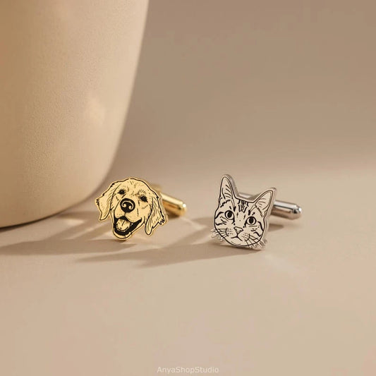 Kinselle Personalized Pet Portrait Cufflinks