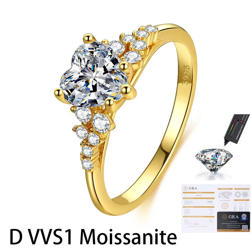 Kinselle Heart-Cut Moissanite Eternity Ring — D Color, VVS1, 925 Sterling Silver