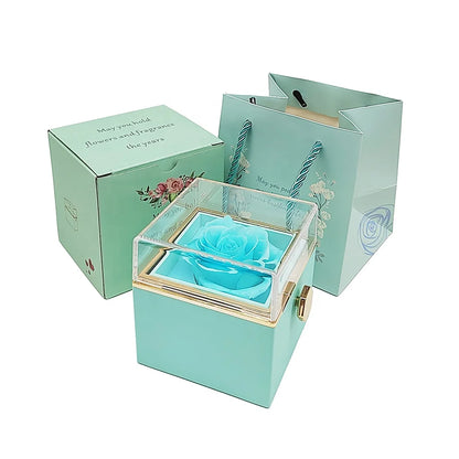 Eternal Rose Box with Engraved Name Necklace