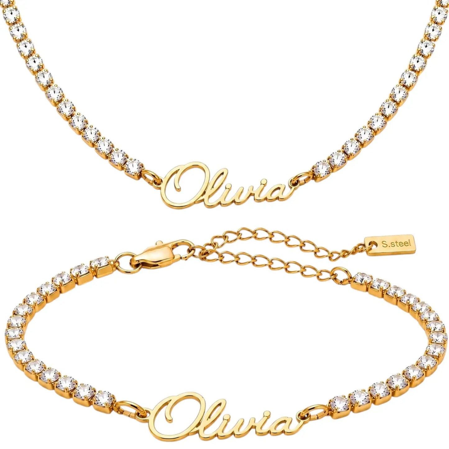 Kinselle Personalized Crystal Name Bracelet