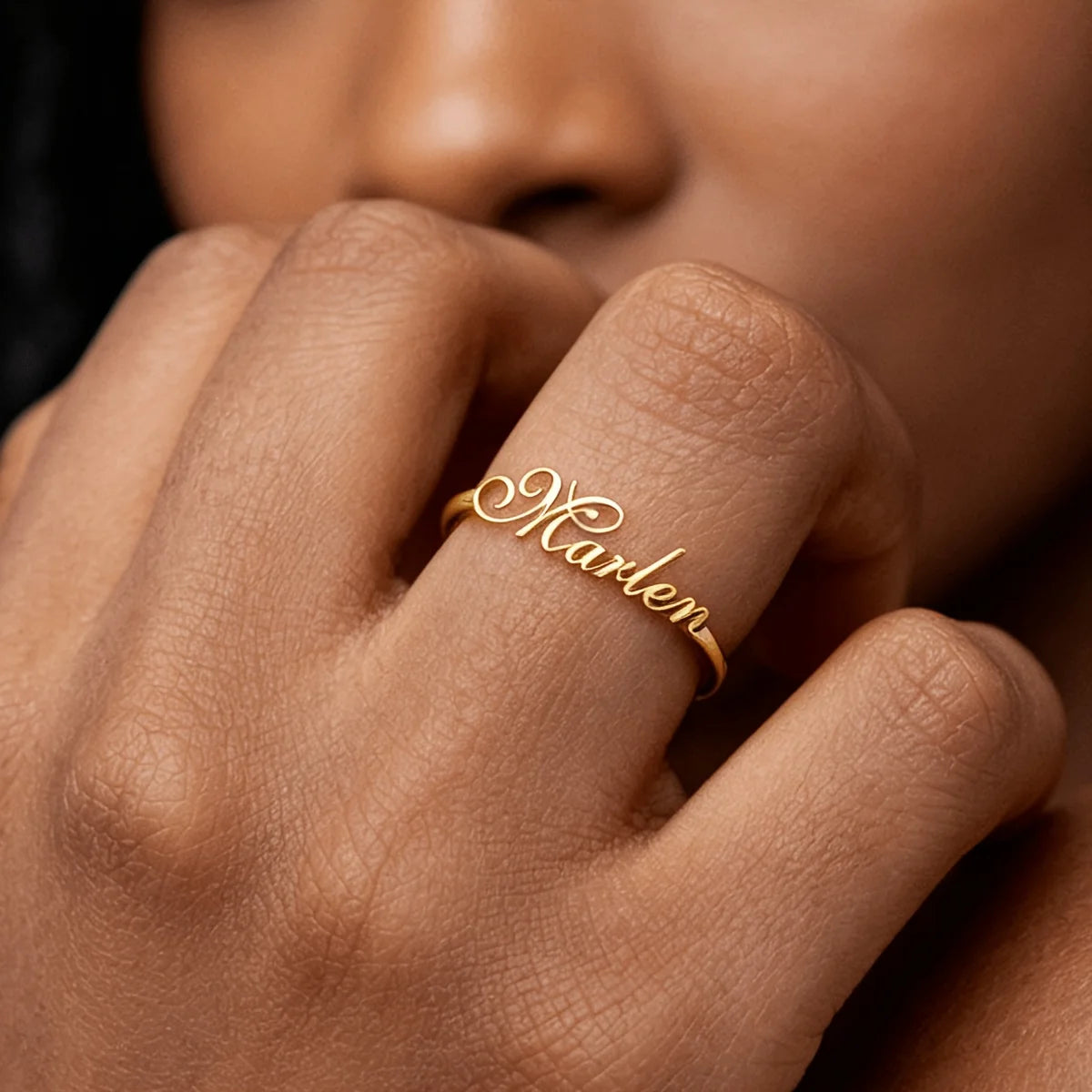 Kinselle Personalized Script Name Ring