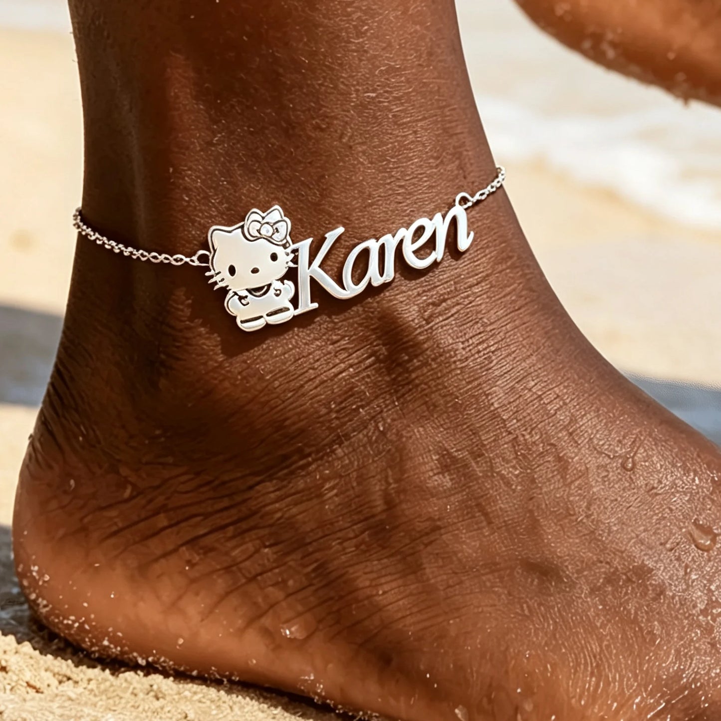 Kinselle Personalized Kitty Name Anklet