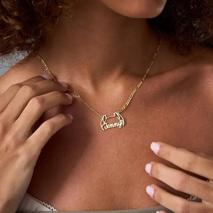 Kinselle Personalized Pet Name Necklace – Gold-Plated or Silver-Plated