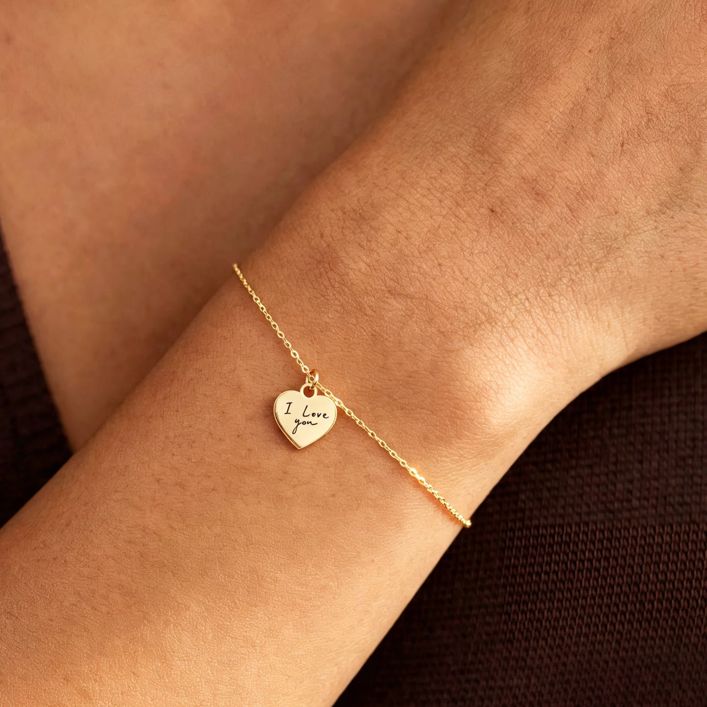 Kinselle Personalized Handwriting Heart Bracelet