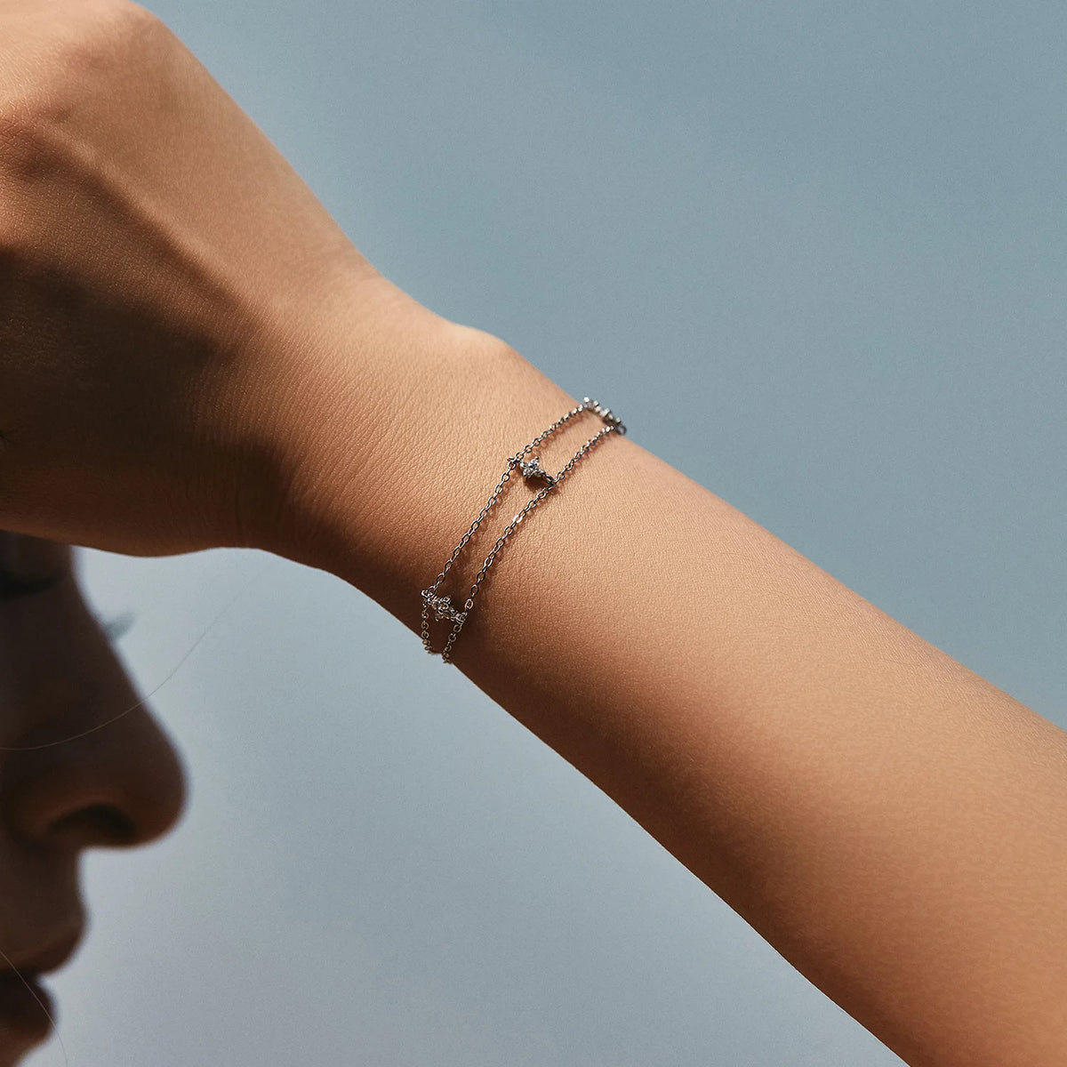 Kinselle Double-Layer Star Zircon Bracelet — 925 Sterling Silver