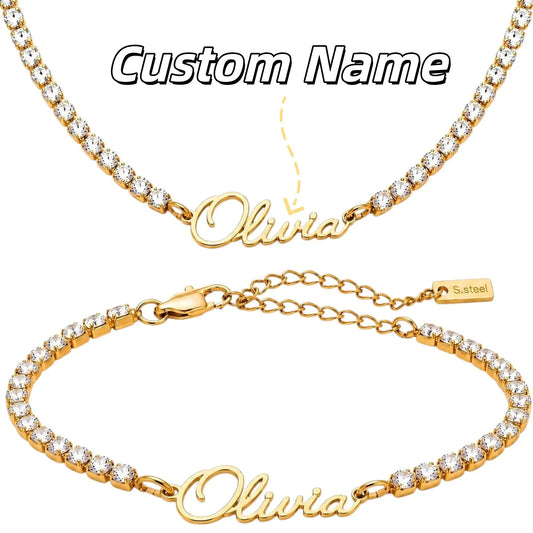 Kinselle Personalized Crystal Name Bracelet