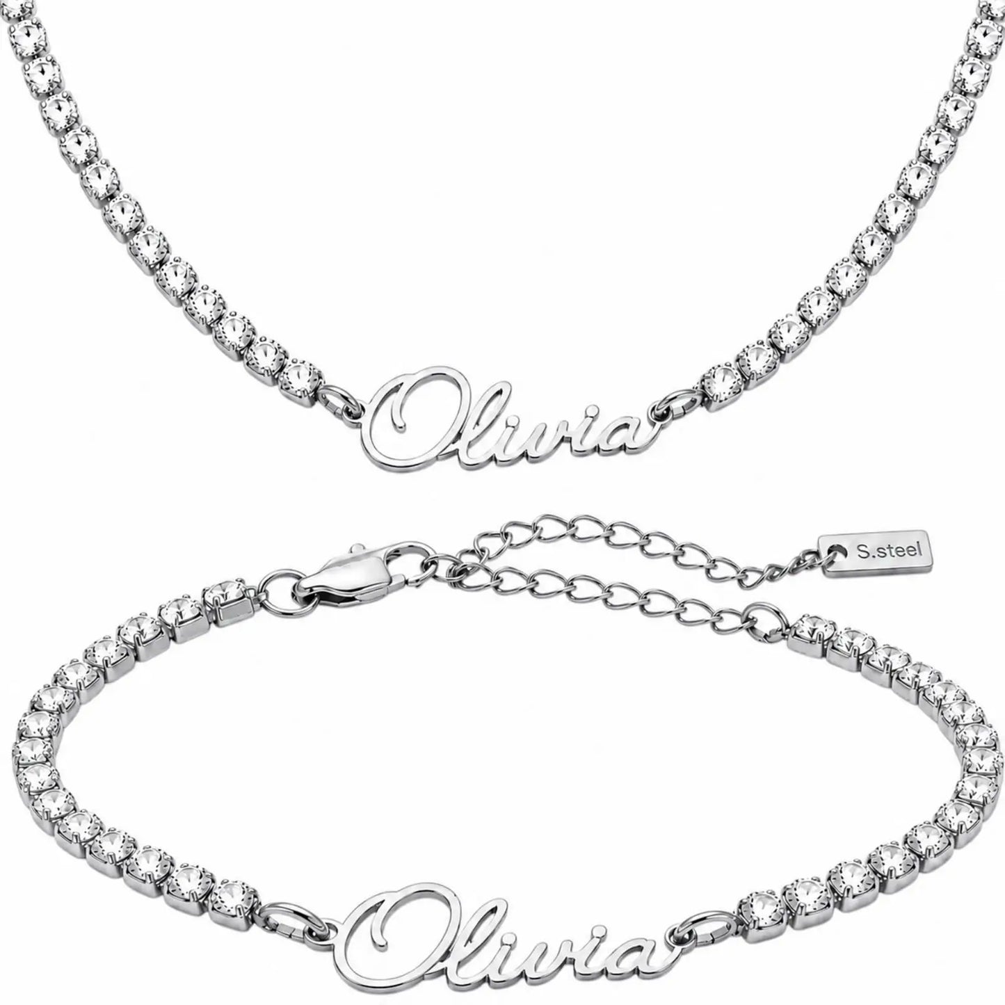 Kinselle Personalized Crystal Name Bracelet