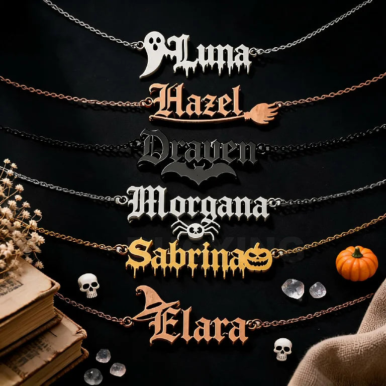 Kinselle Personalized Gothic Name Necklace