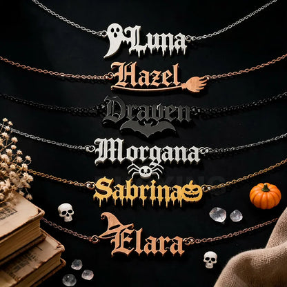 Kinselle Personalized Gothic Name Necklace