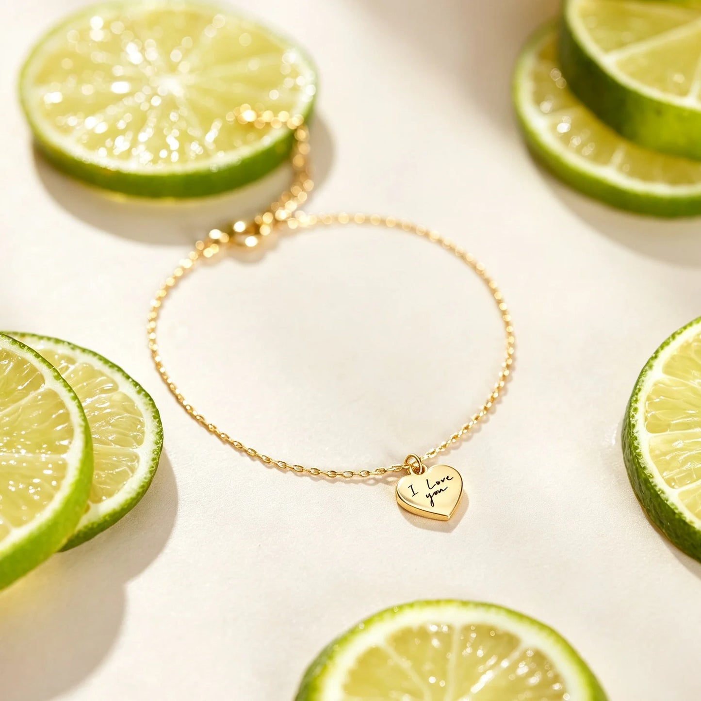 Kinselle Personalized Handwriting Heart Bracelet