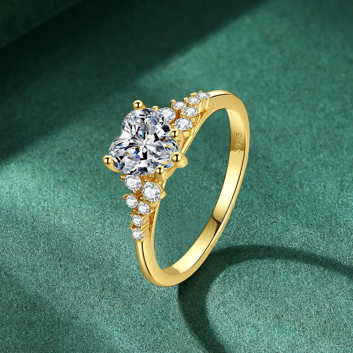 Kinselle Heart-Cut Moissanite Eternity Ring — D Color, VVS1, 925 Sterling Silver
