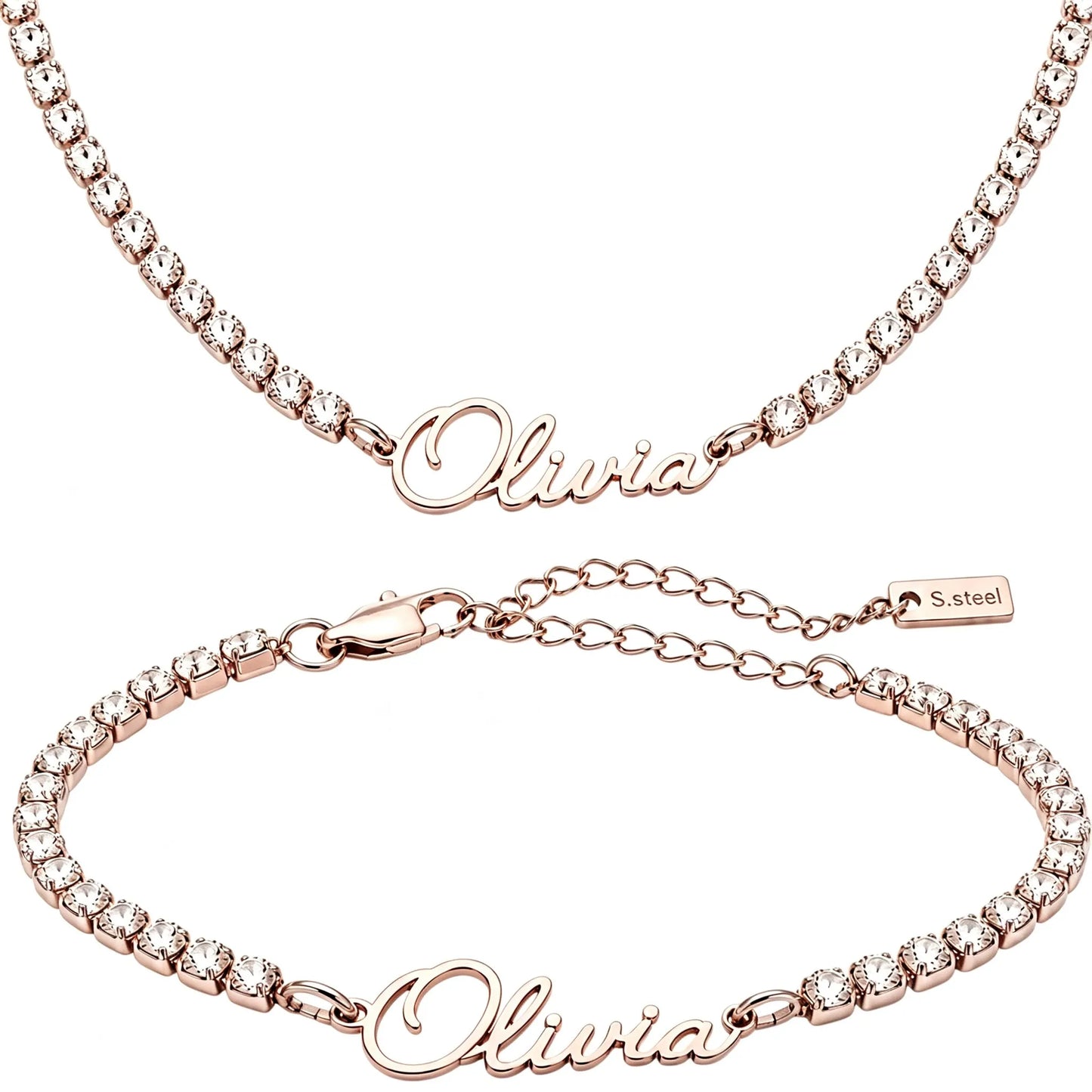 Kinselle Personalized Crystal Name Bracelet
