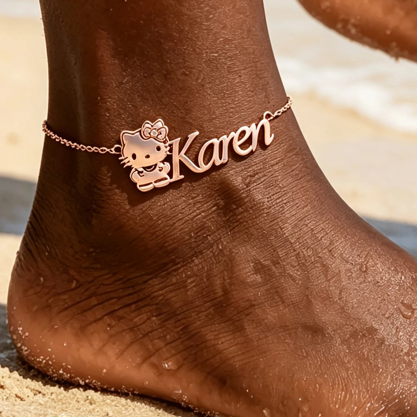 Kinselle Personalized Kitty Name Anklet