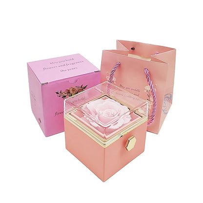 Eternal Rose Box with Engraved Name Necklace