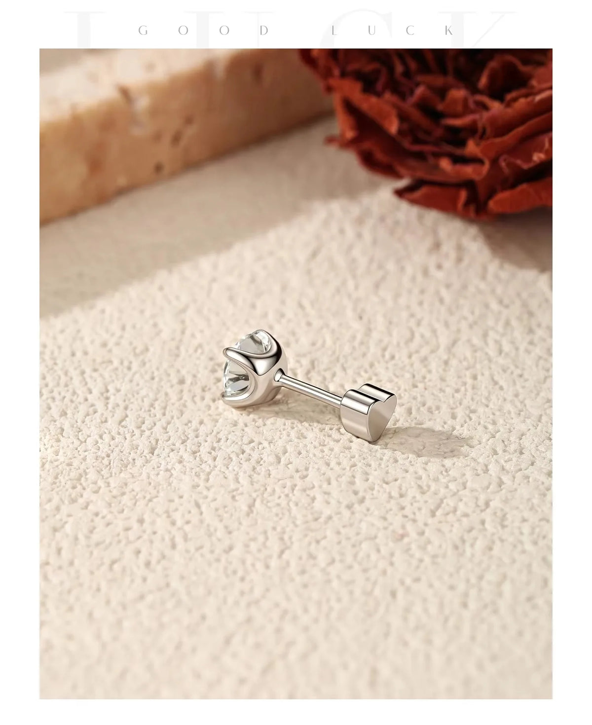 Kinselle Round Brilliant Moissanite Stud Earrings — VVS1, 925 Sterling Silver