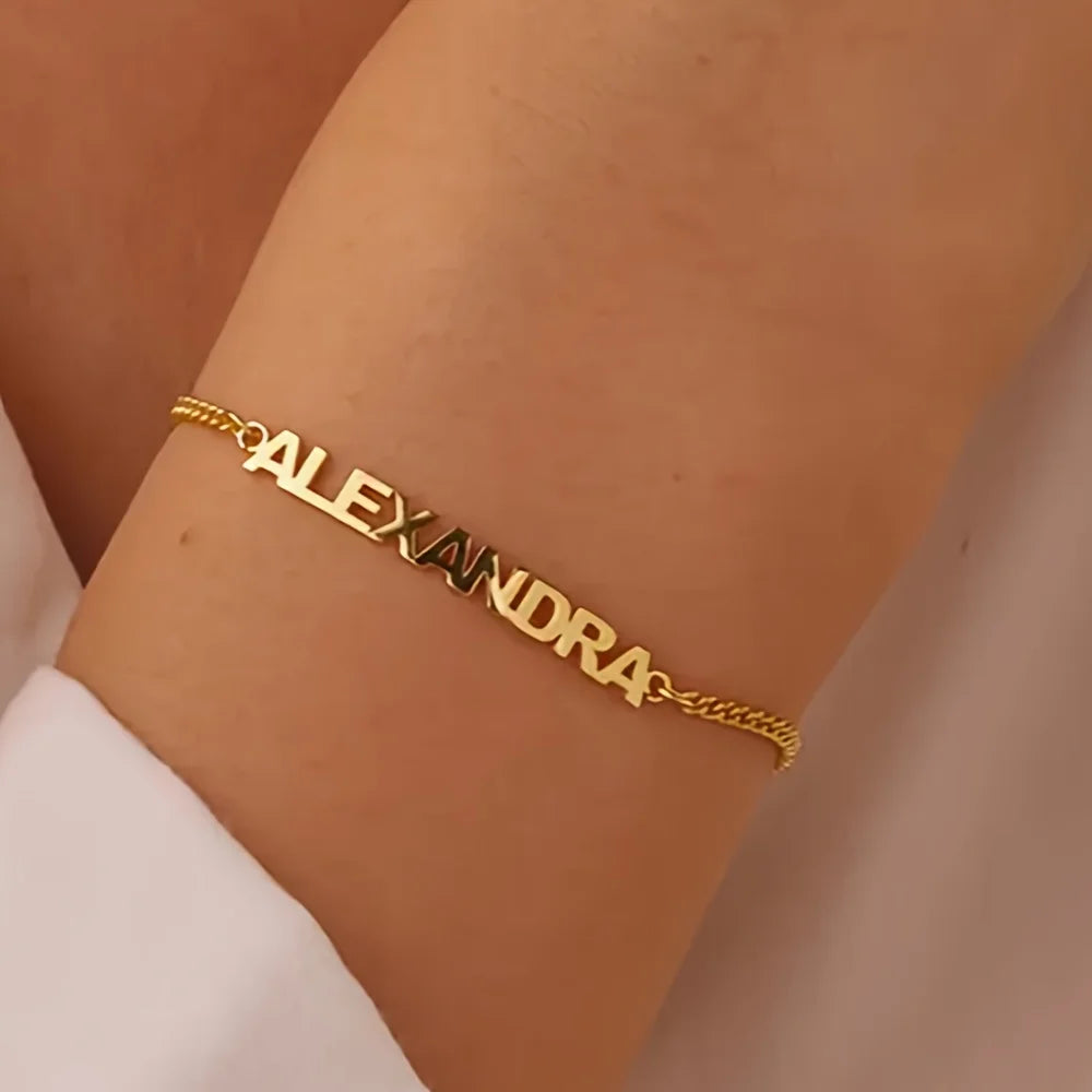 Kinselle Personalized Block Name Bracelet