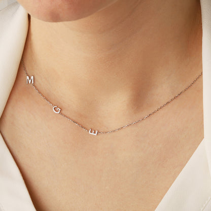 Kinselle Personalized Side Initial Necklace – Gold-Plated or Silver-Plated