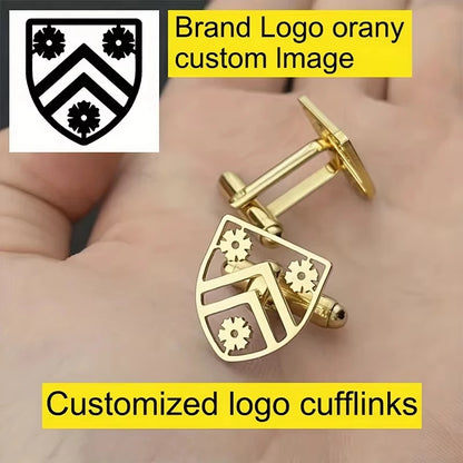 Kinselle Personalized Logo Cufflinks – Gold-Plated or Silver-Plated