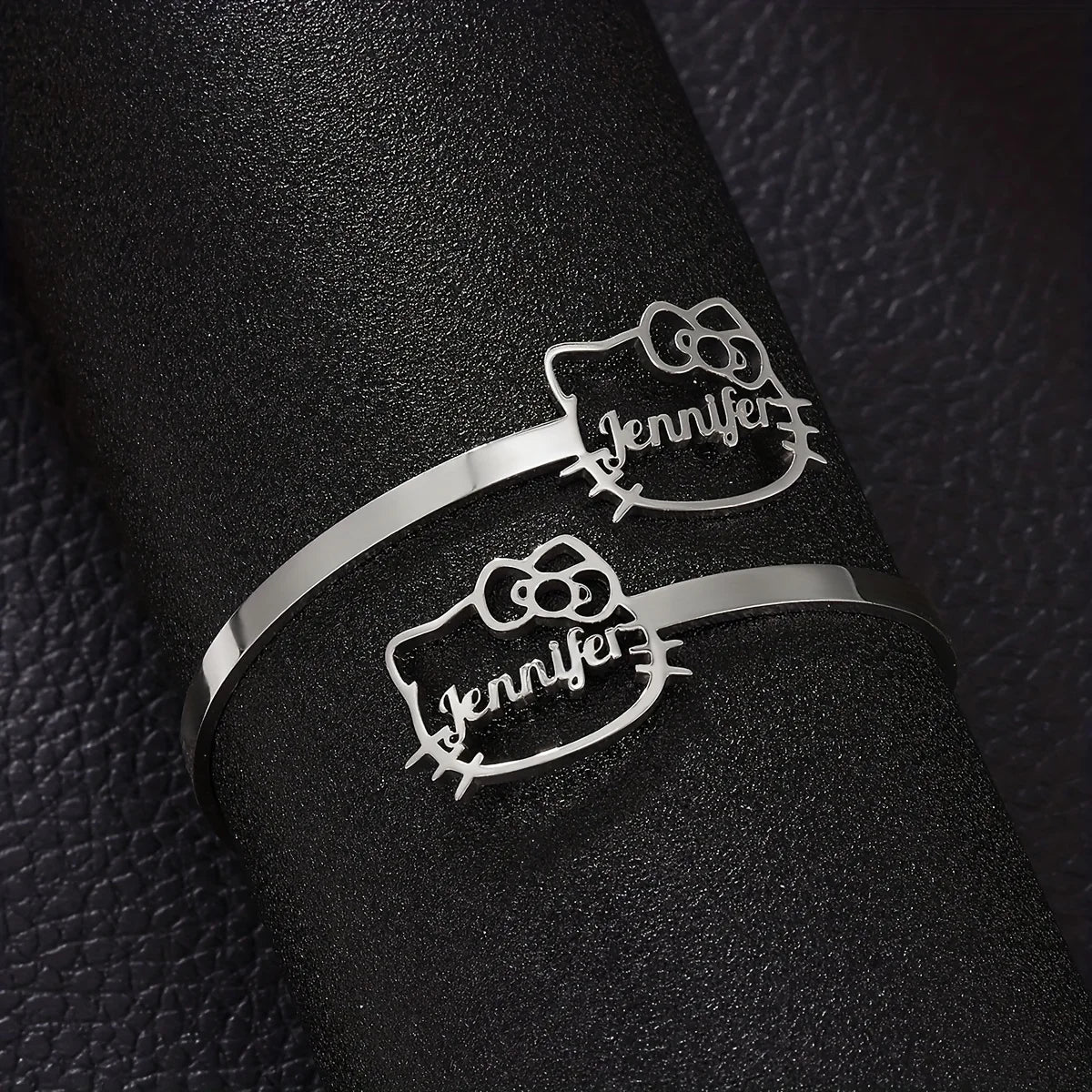 Kinselle Personalized Cat Name Cuff Bracelet