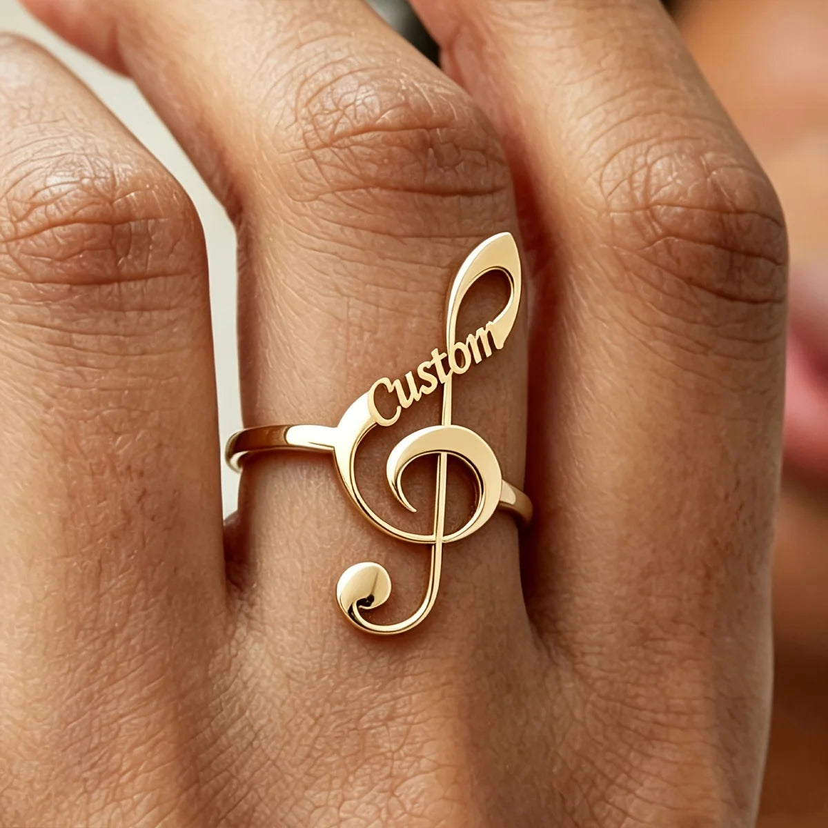 Kinselle Personalized Treble Clef Name Ring