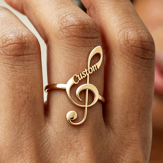 Kinselle Personalized Treble Clef Name Ring