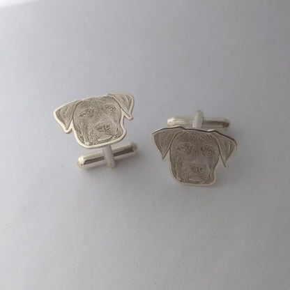 Kinselle Personalized Pet Portrait Cufflinks – Gold-Plated or Silver-Plated