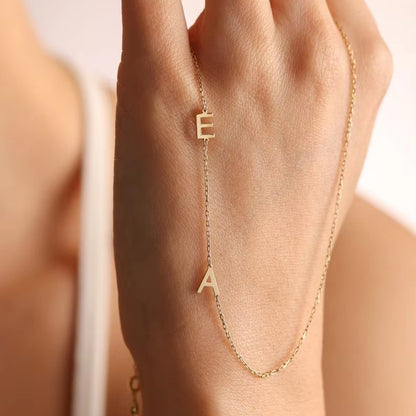 Kinselle Personalized Side Initial Necklace – Gold-Plated or Silver-Plated
