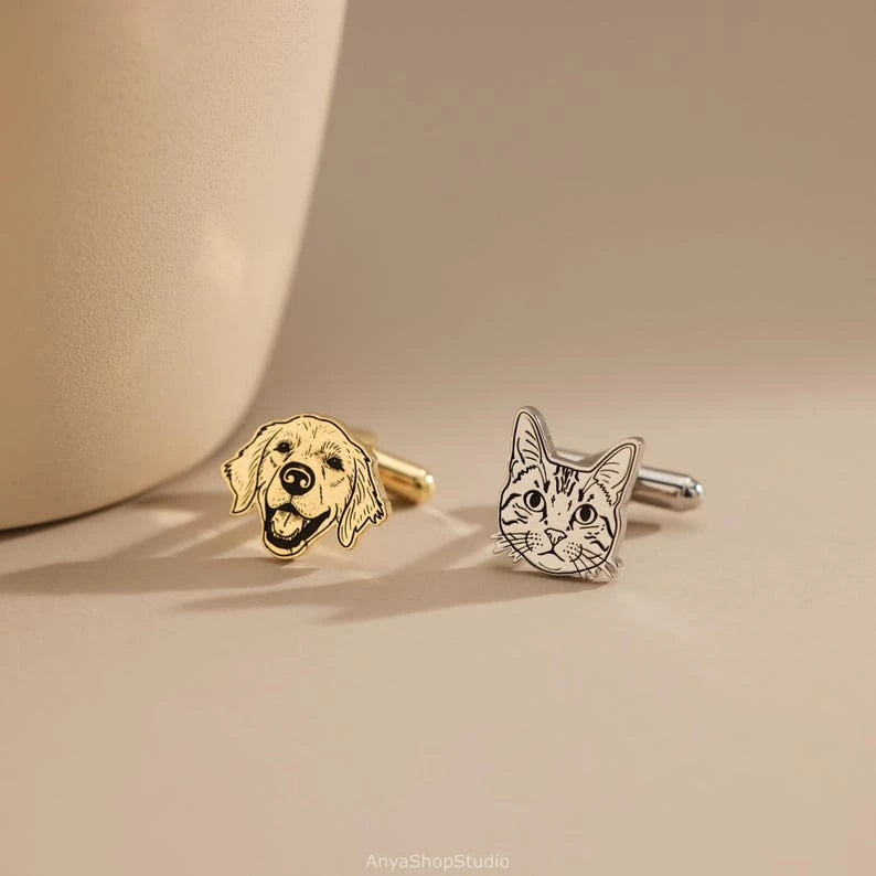Kinselle Personalized Pet Portrait Cufflinks