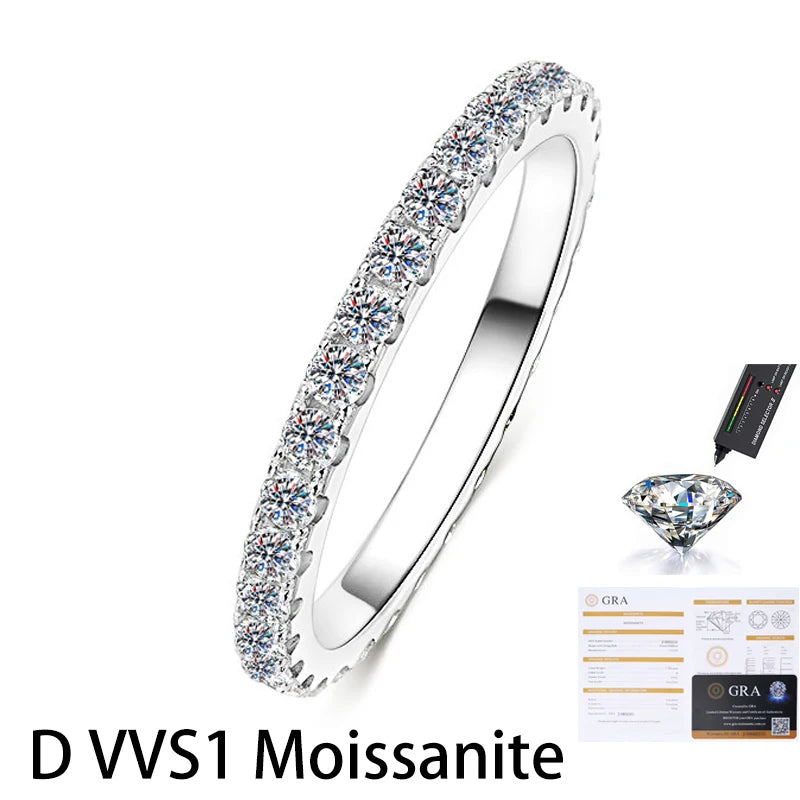 Kinselle Round Brilliant Moissanite Cluster Ring — D Color, VVS1, 925 Sterling Silver