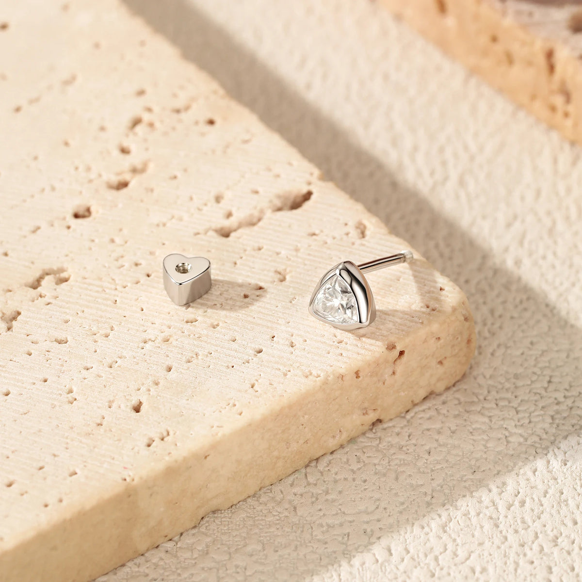 Kinselle Triangle-Cut Moissanite Stud Earrings — 925 Sterling Silver