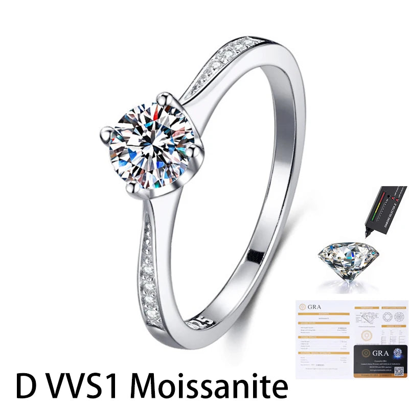 Kinselle 0.5CT Round Moissanite Eternity Band — 925 Sterling Silver