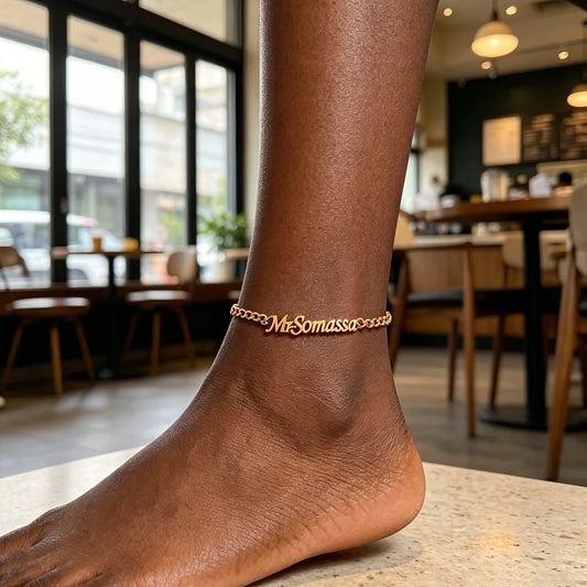 Kinselle Personalized Cuban Chain Name Anklet