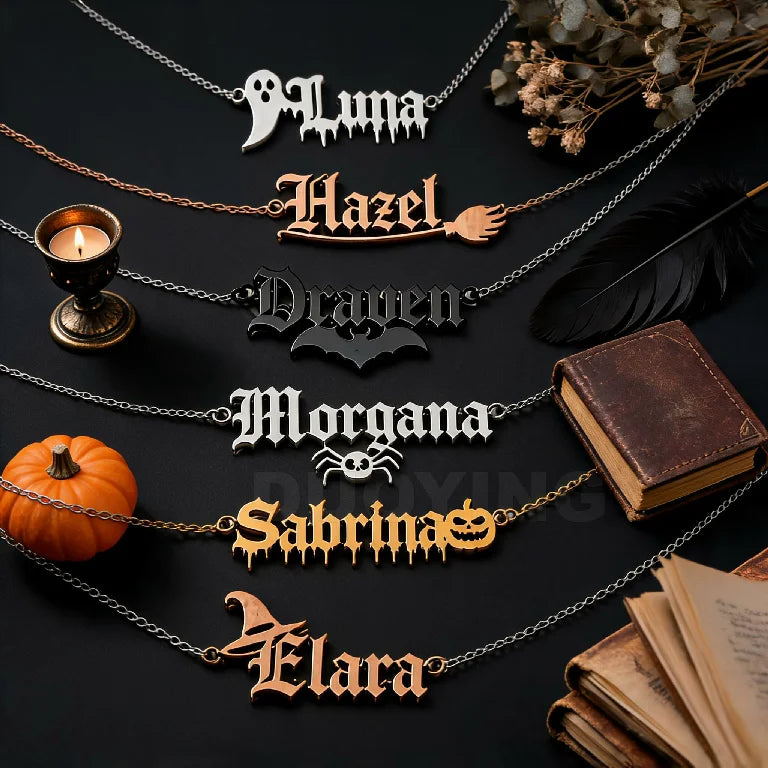 Kinselle Personalized Gothic Name Necklace
