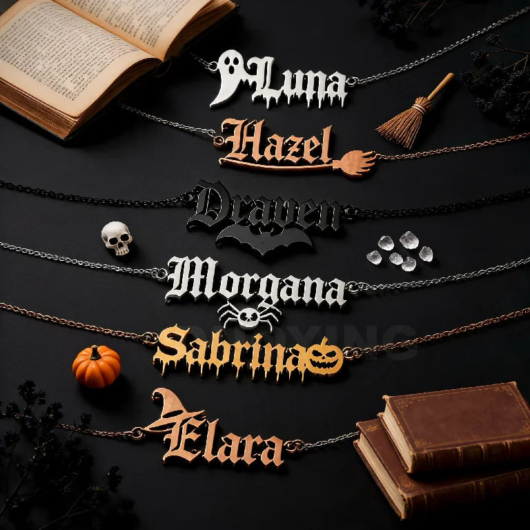 Kinselle Personalized Gothic Name Necklace