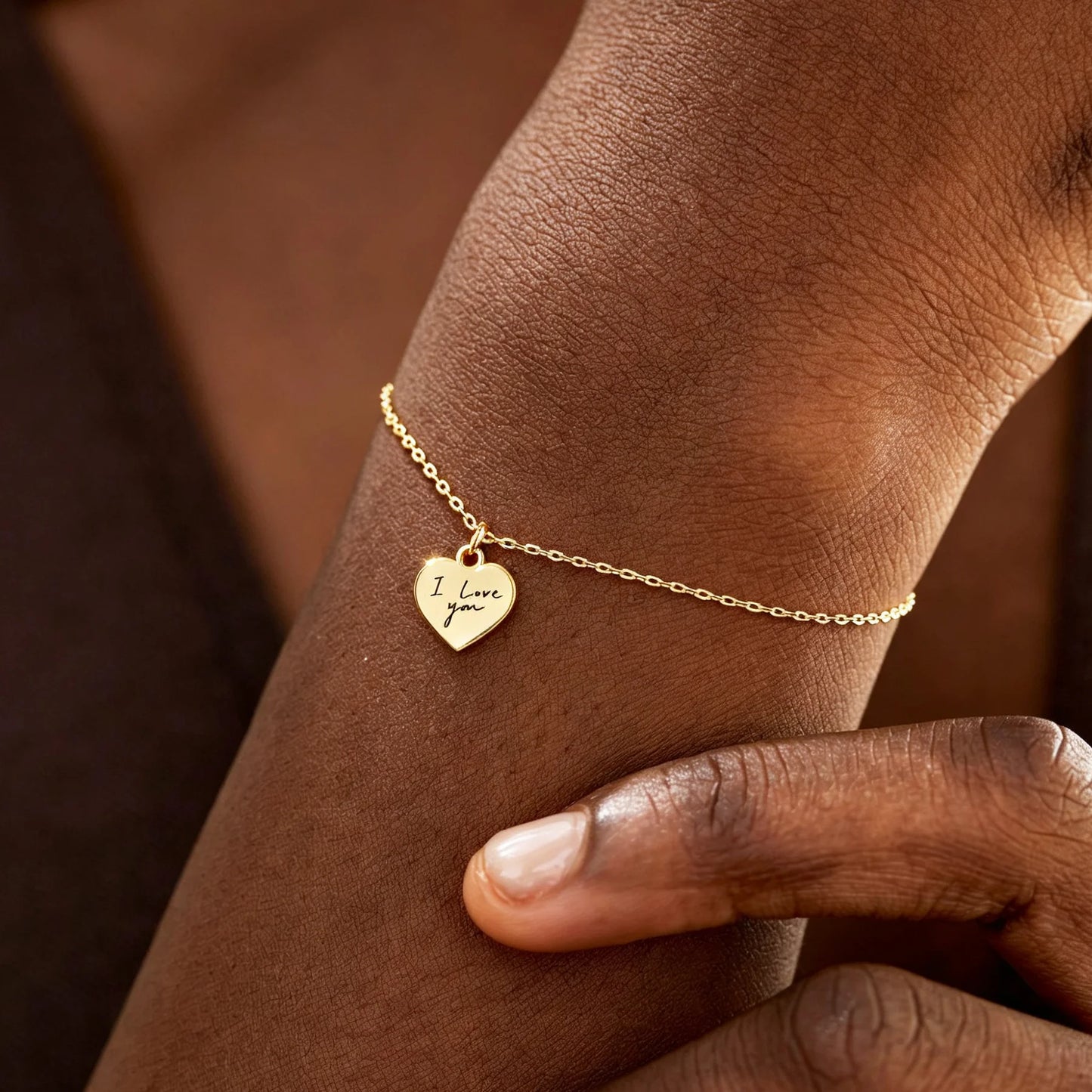 Kinselle Personalized Handwriting Heart Bracelet