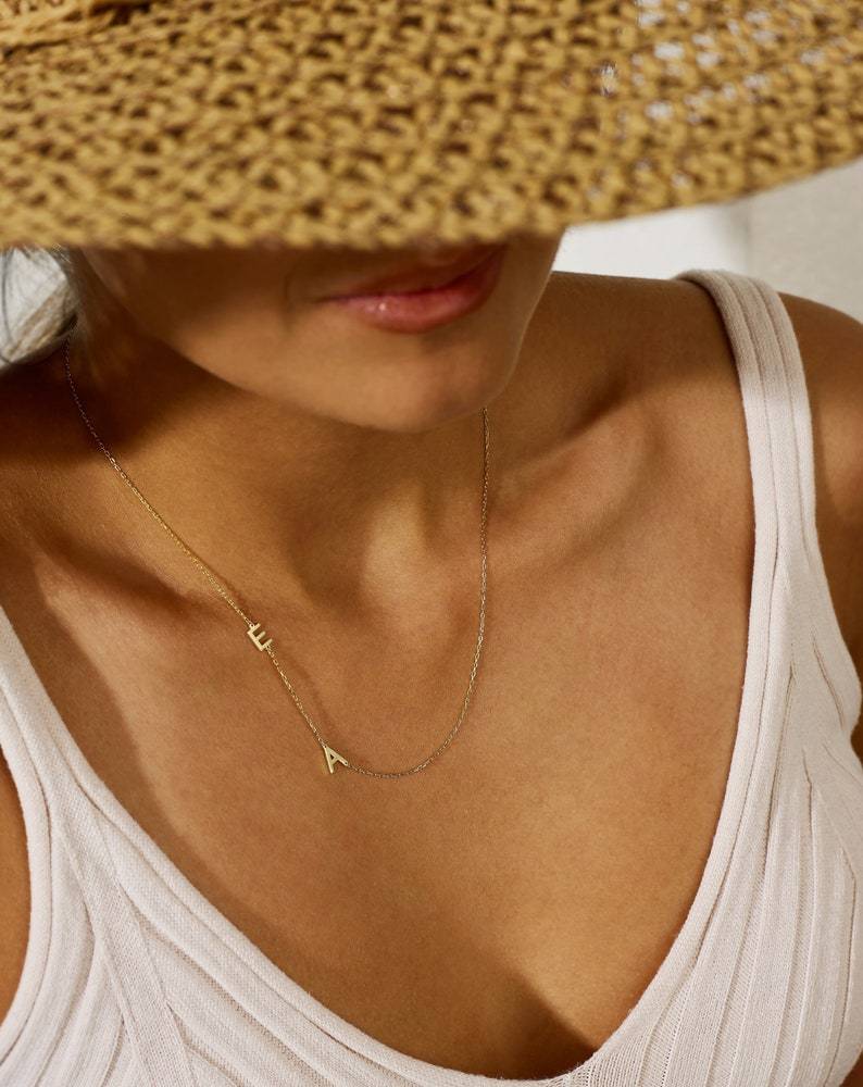 Kinselle Personalized Side Initial Necklace
