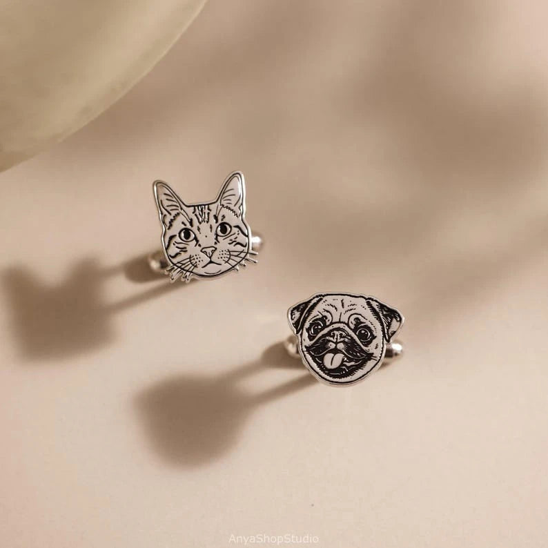 Kinselle Personalized Pet Portrait Cufflinks
