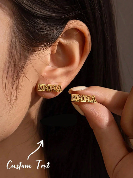 Kinselle Personalized Name Stud Earrings