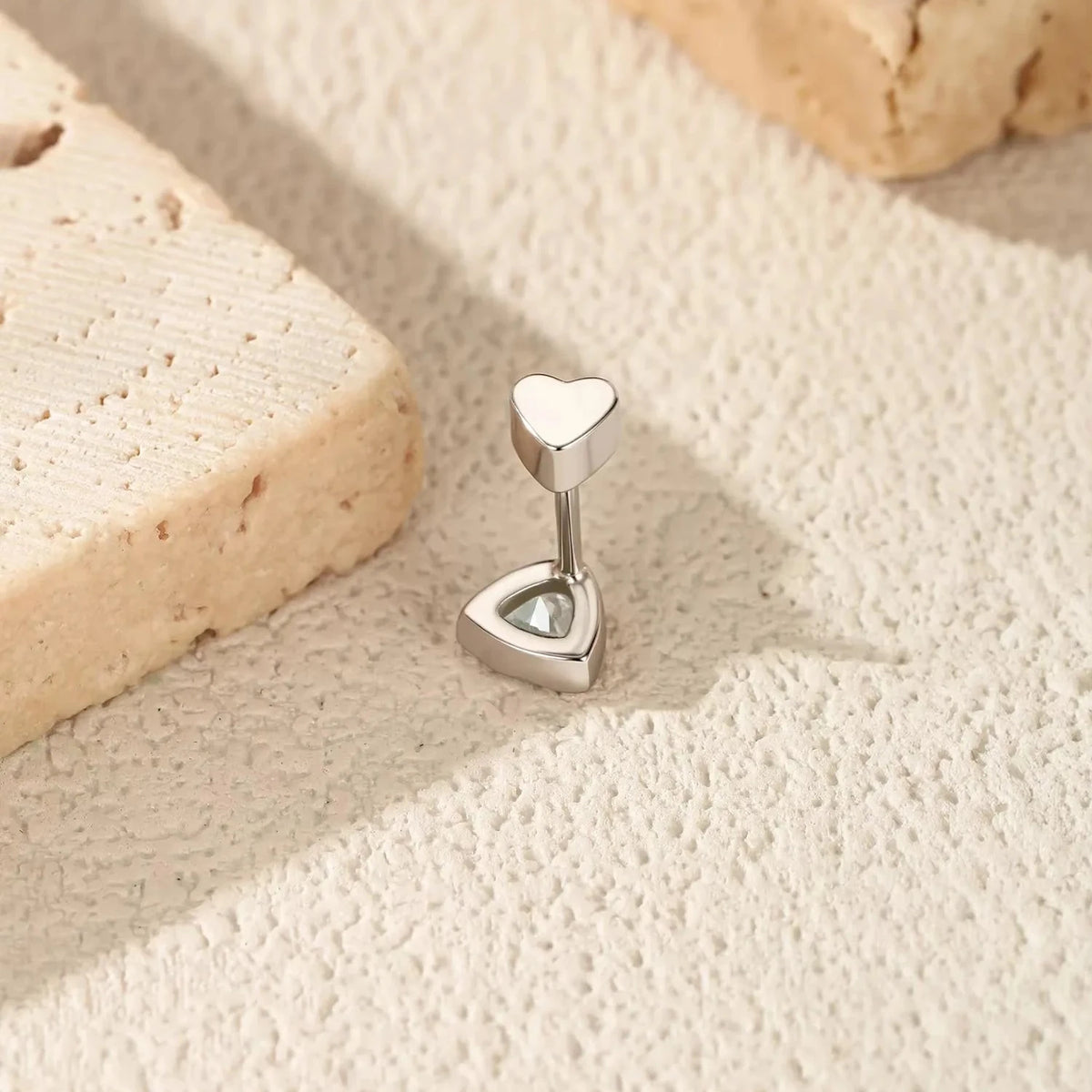 Kinselle Triangle-Cut Moissanite Stud Earrings — 925 Sterling Silver