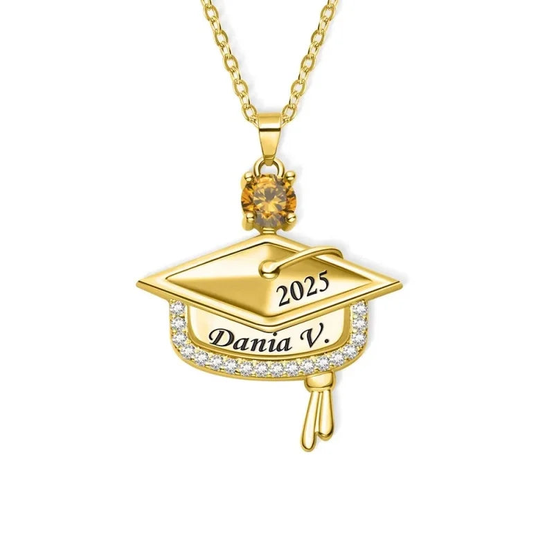 Kinselle Personalized Graduation Birthstone Necklace