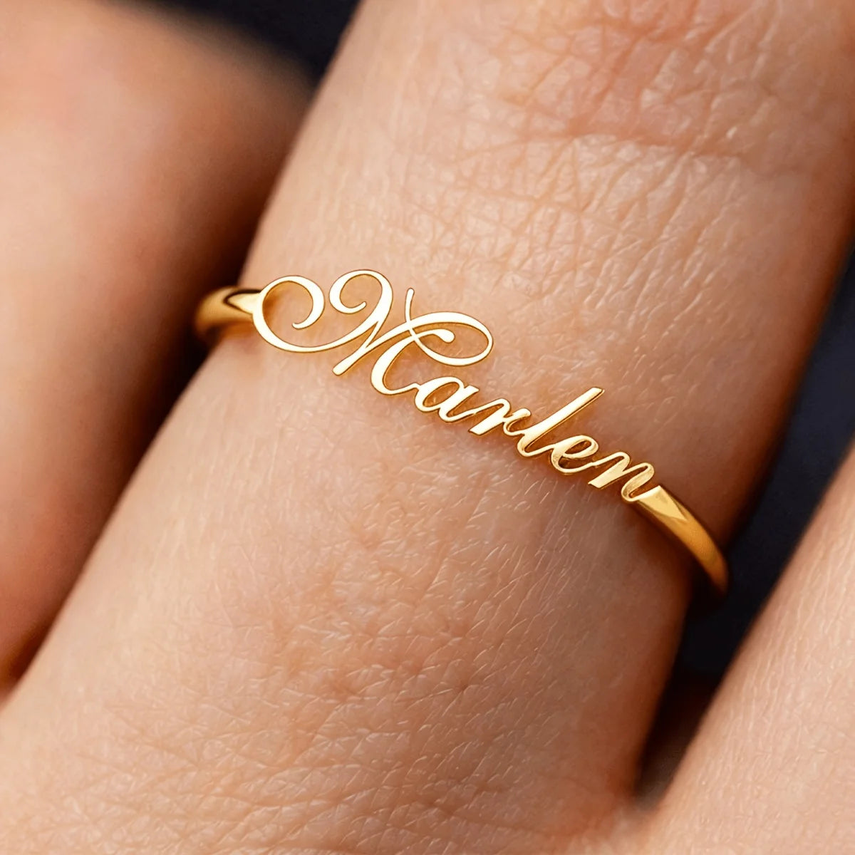 Kinselle Personalized Script Name Ring