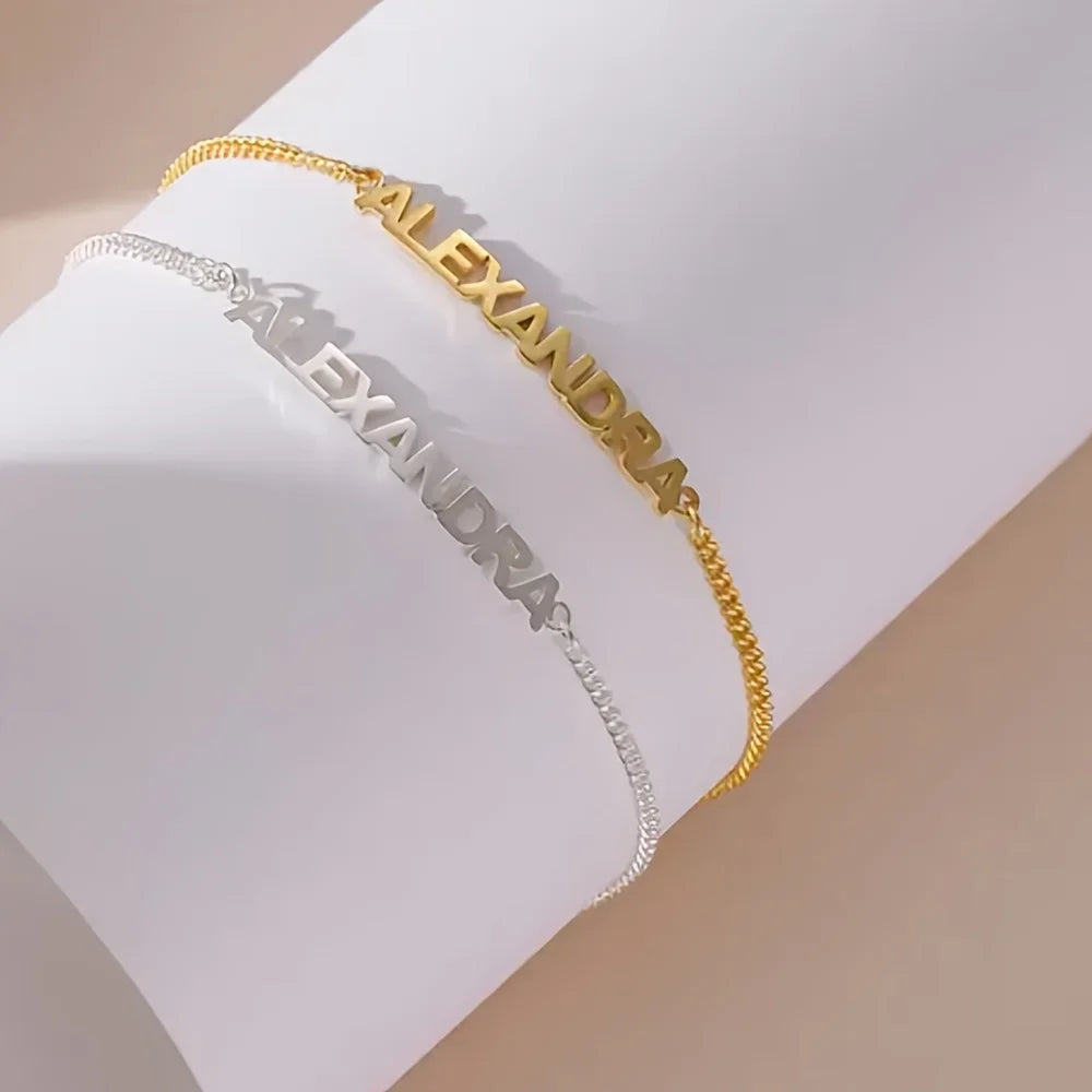 Kinselle Personalized Block Name Bracelet