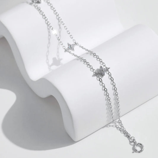 Kinselle Double-Layer Star Zircon Bracelet — 925 Sterling Silver