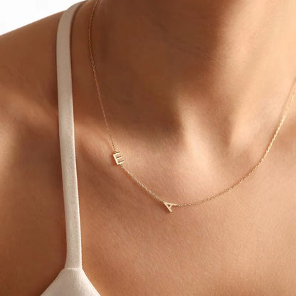 Kinselle Personalized Side Initial Necklace – Gold-Plated or Silver-Plated