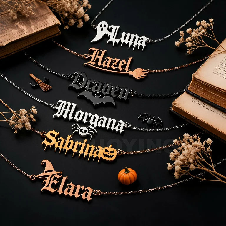 Kinselle Personalized Gothic Name Necklace
