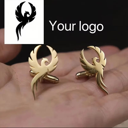 Kinselle Personalized Logo Cufflinks – Gold-Plated or Silver-Plated