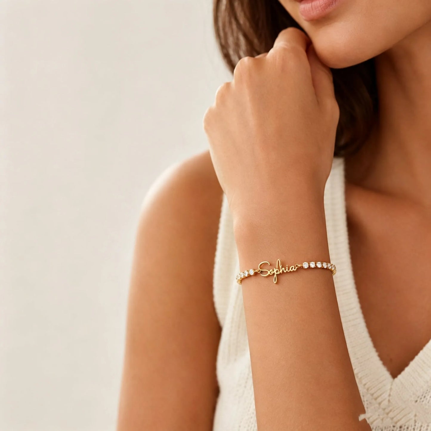 Kinselle Personalized Crystal Name Bracelet