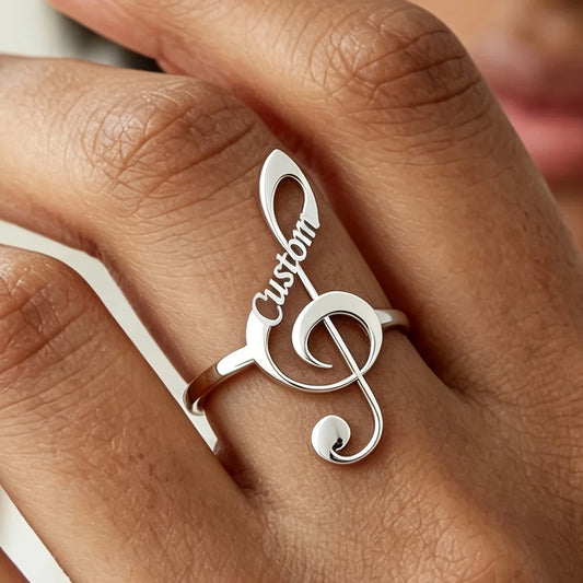 Kinselle Personalized Treble Clef Name Ring