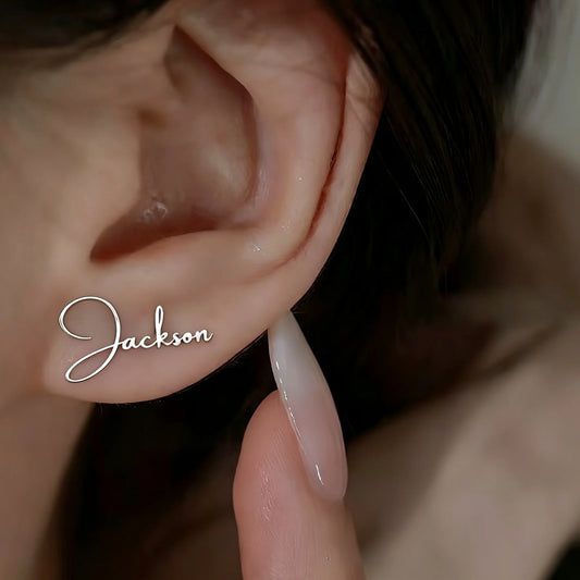 Kinselle Personalized Name Stud Earrings